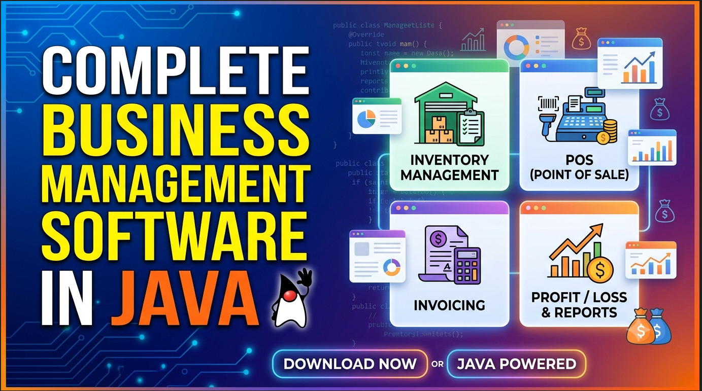 Complete Business Management Software in Java | Inventory, POS, Invoicing, Profit/Loss